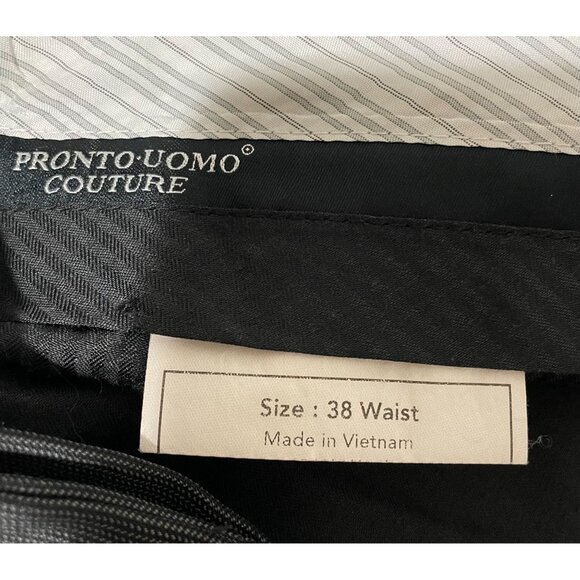 Pronto Uomo Couture Men's Wool Dress Pants Size 38 Waist Gray - Picture 4 of 9